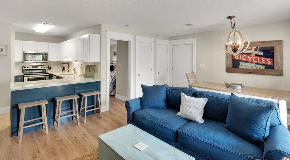 Updated, comfy and beachy decor