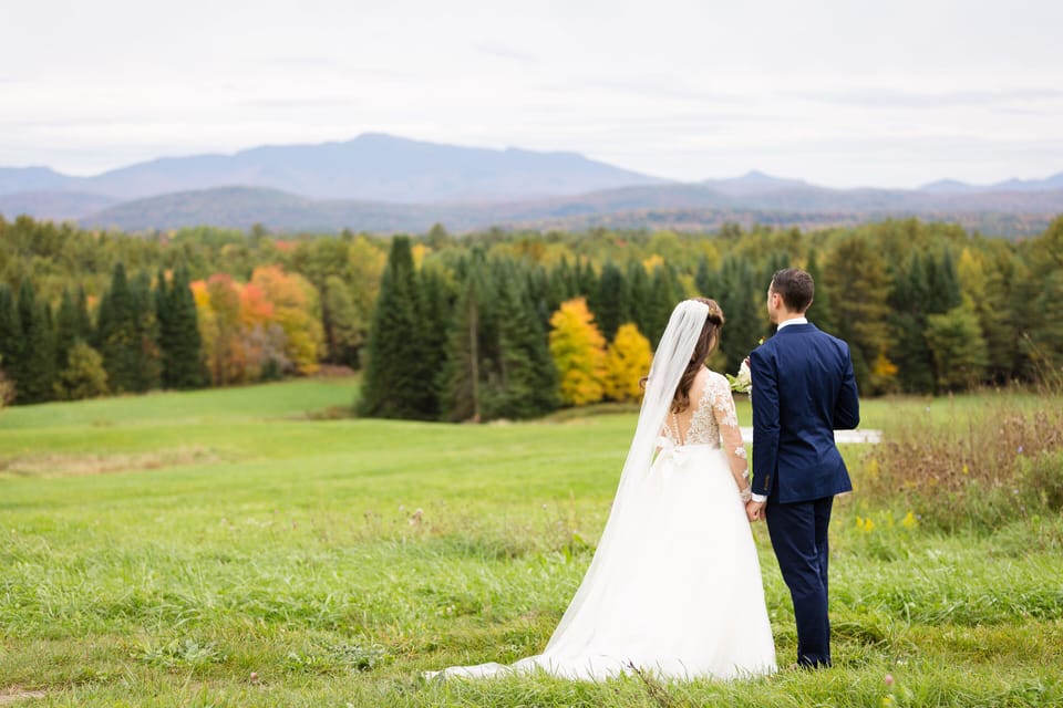 Inn at Grace Farm Wedding couple shows spectacular views