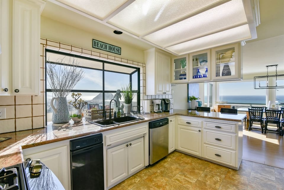 View of Estero bay, Morro Bay, Los Osos and Baywood Park from kitchen.