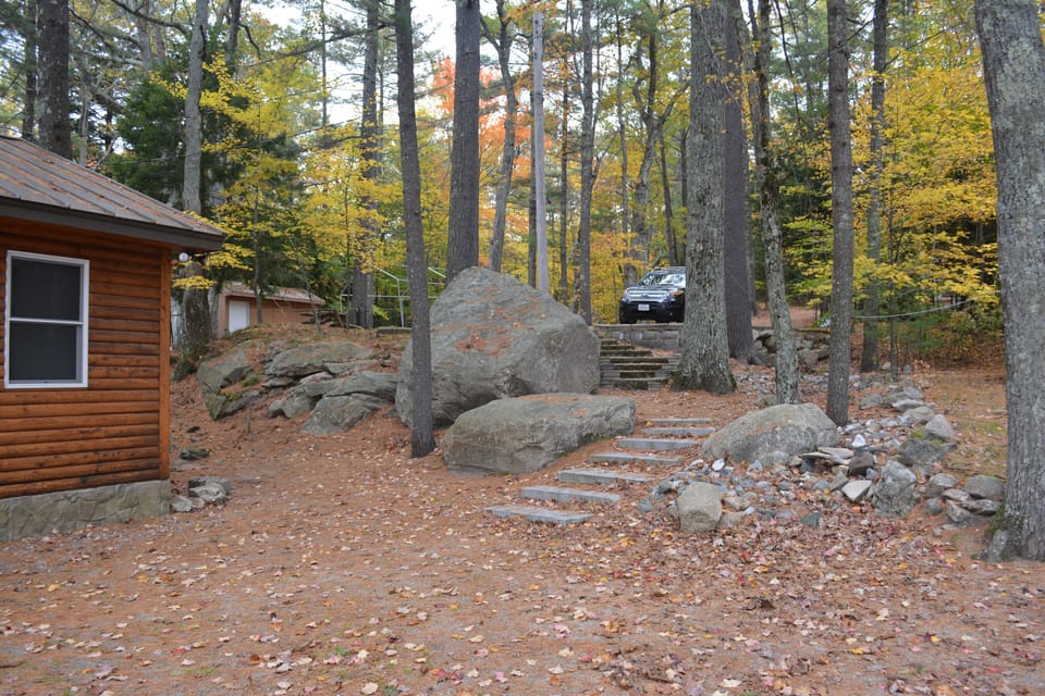Parking located behind cabin