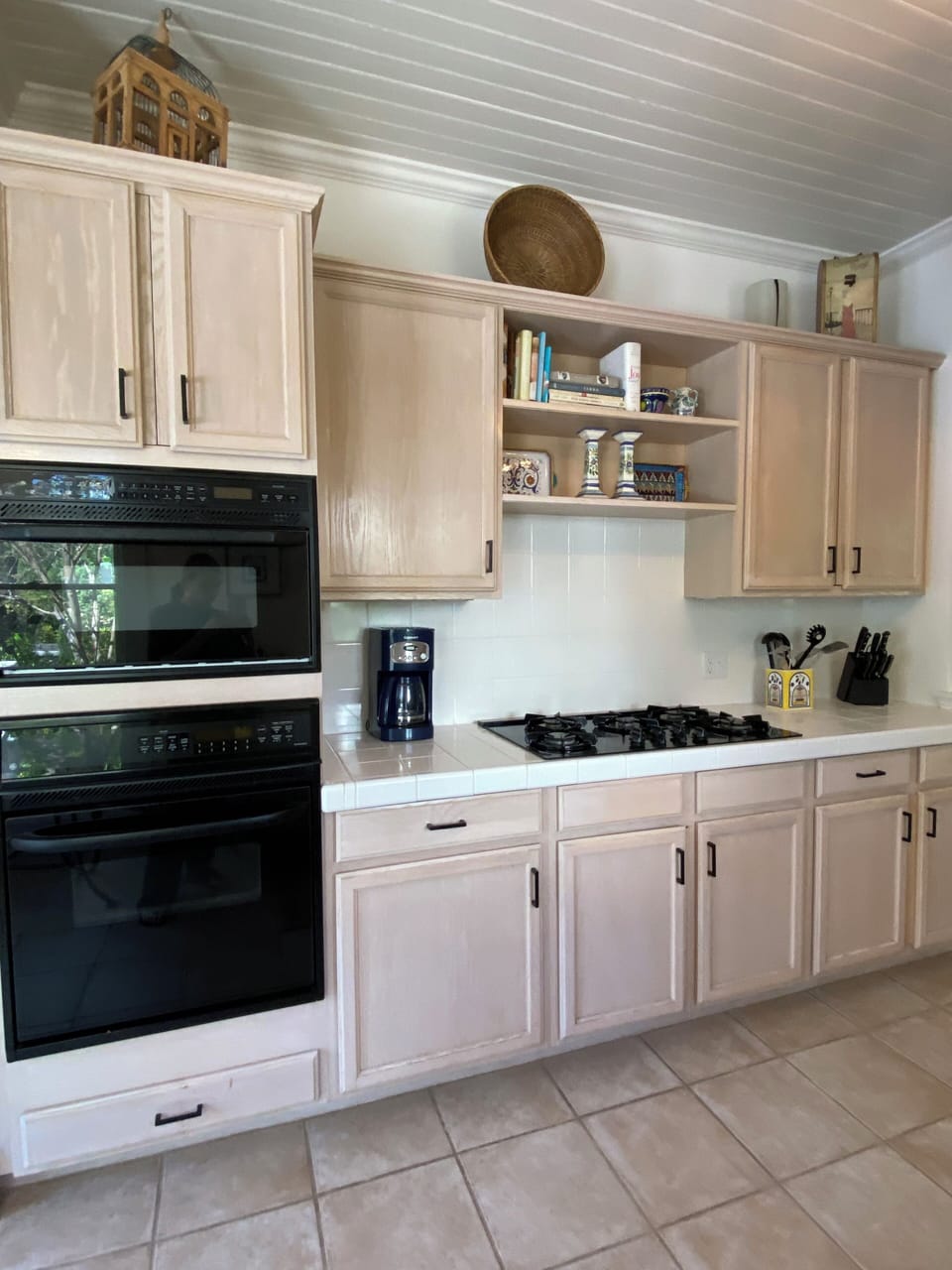 Kitchen, drip coffee making, kuerig and french press.