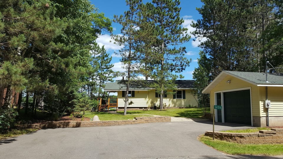 Wooded lot with plenty of parking for guests