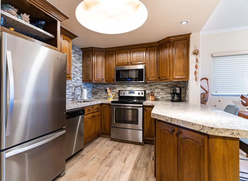Fully remodeled kitchen with stainless appliances