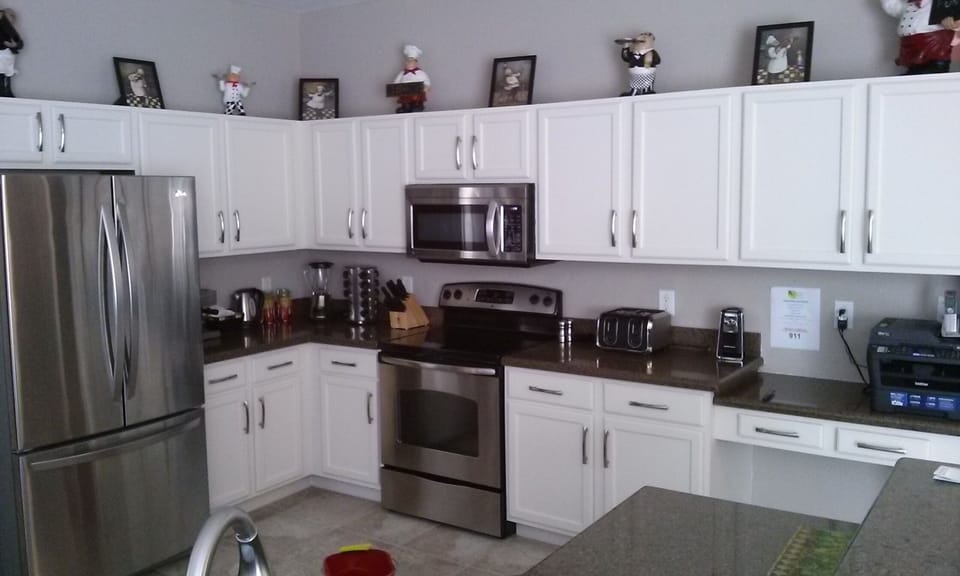 Fully equipped kitchen with stainless steel appliances