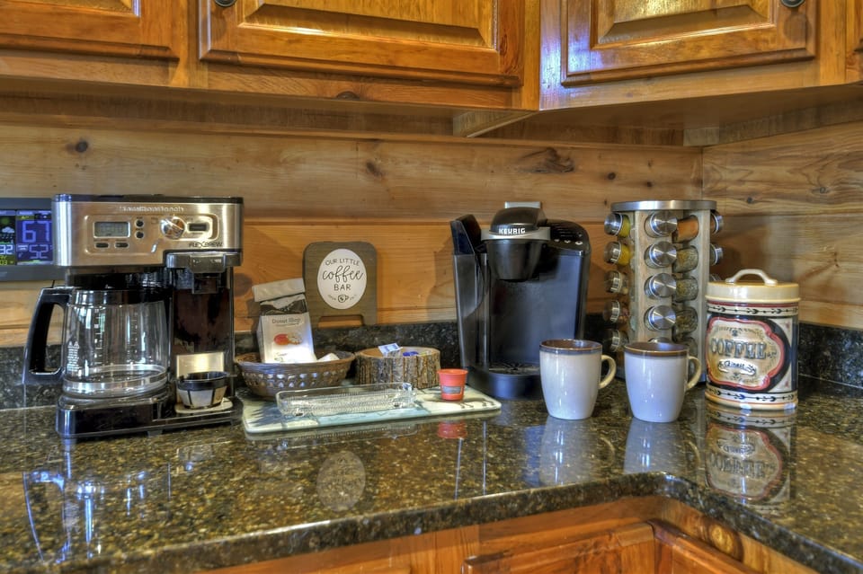 Grab a cup of joe before heading out to the deck.
