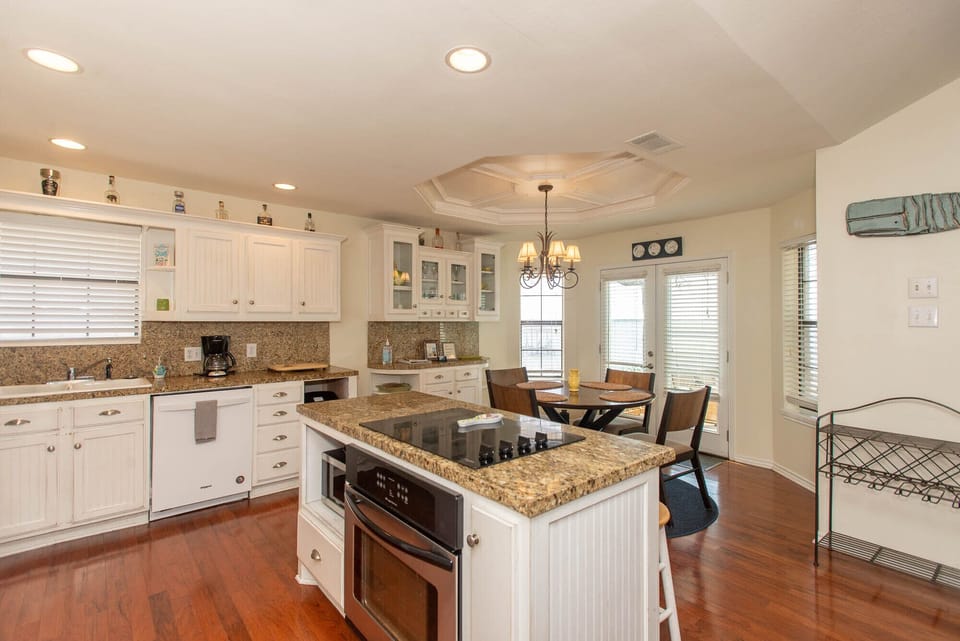 The eat-in kitchen is big enough for entertaining and dining!