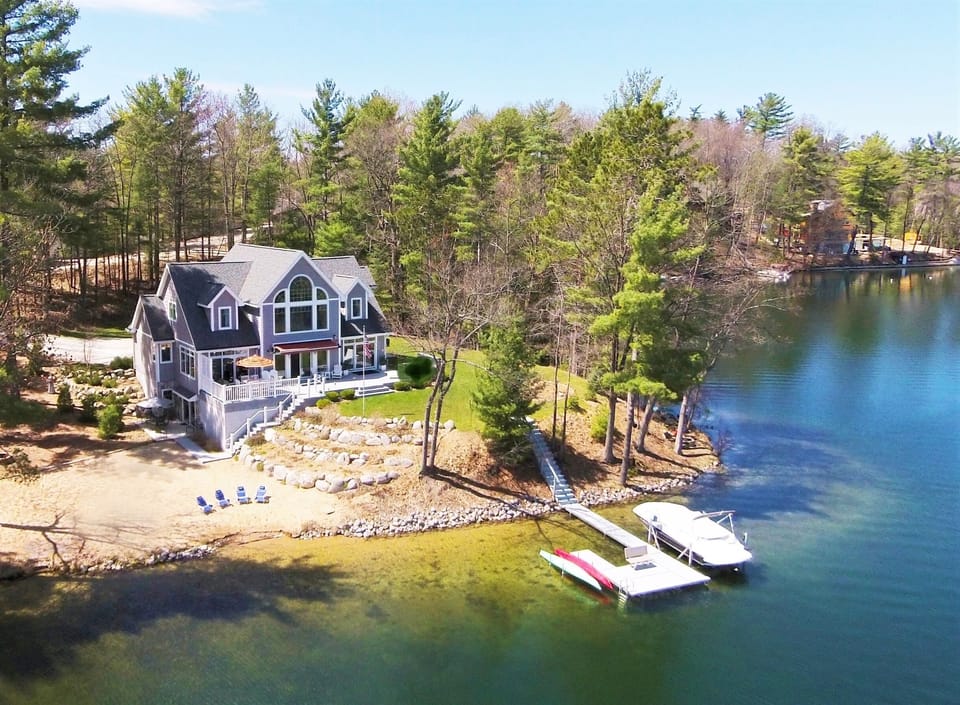 Perfect location on a point and with sandy beach