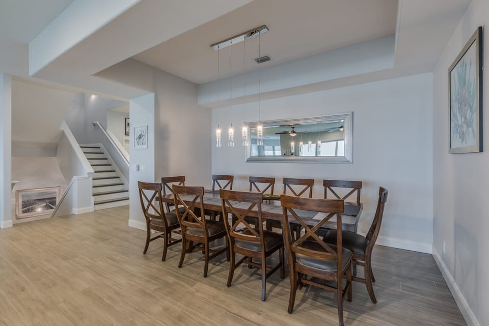 Dining Table with lots of seating.