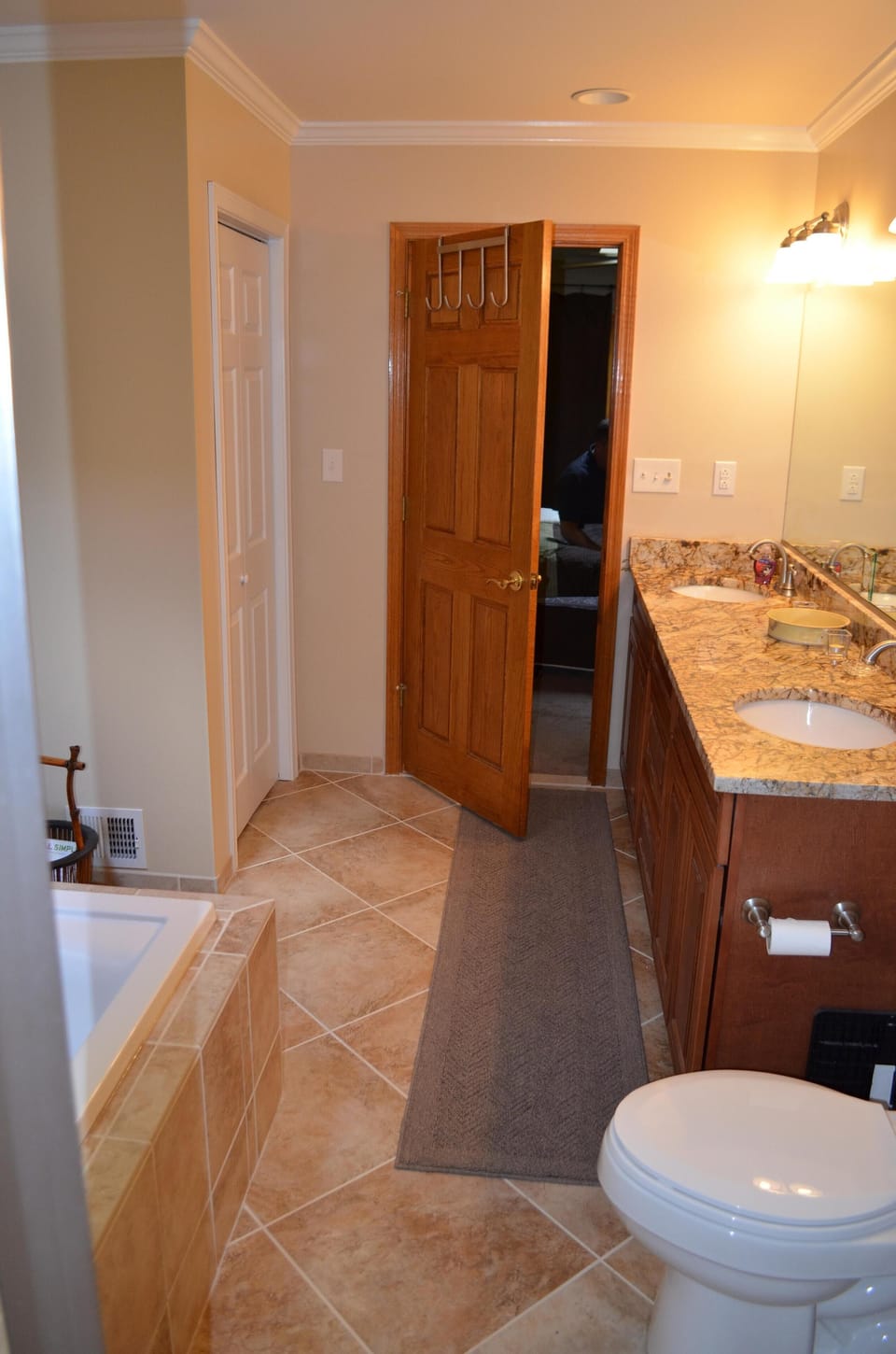 Another view of master bath (from shower area looking toward bedroom)