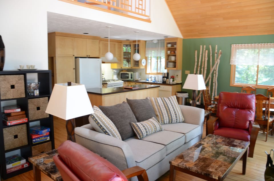 Living room, kitchen and dining area - clean, cozy and convenient
