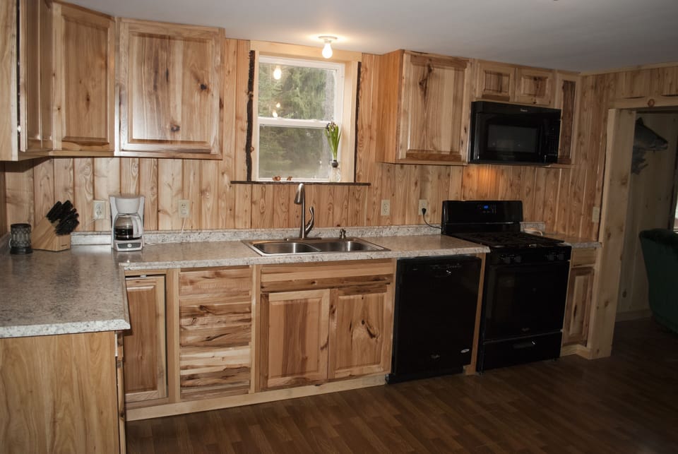 This modern kitchen has all the comforts of home!