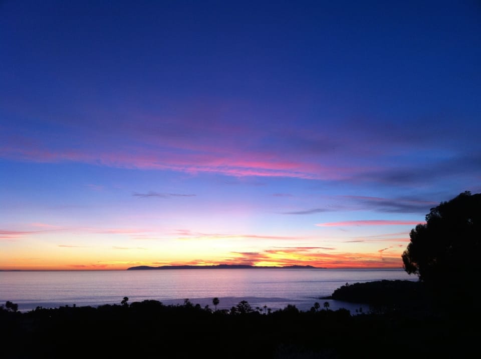 Sunset over Catalina Island from Heisler Park. 
