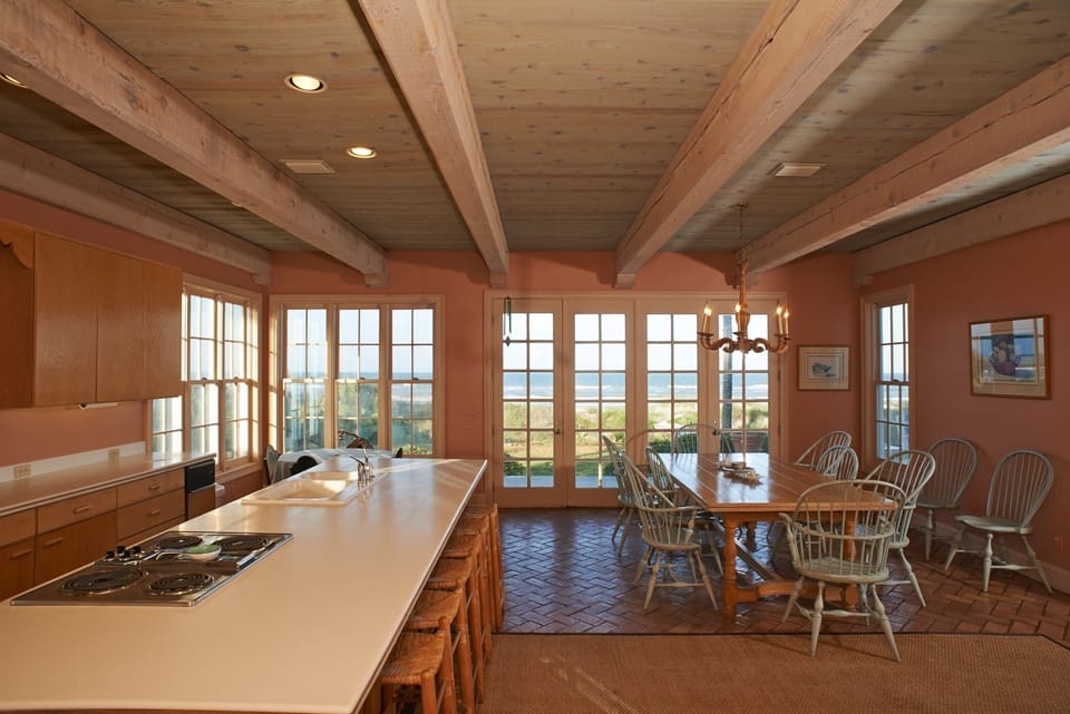 View from kitchen and dining room-watch dolphins & shrimp boats from breakfast!