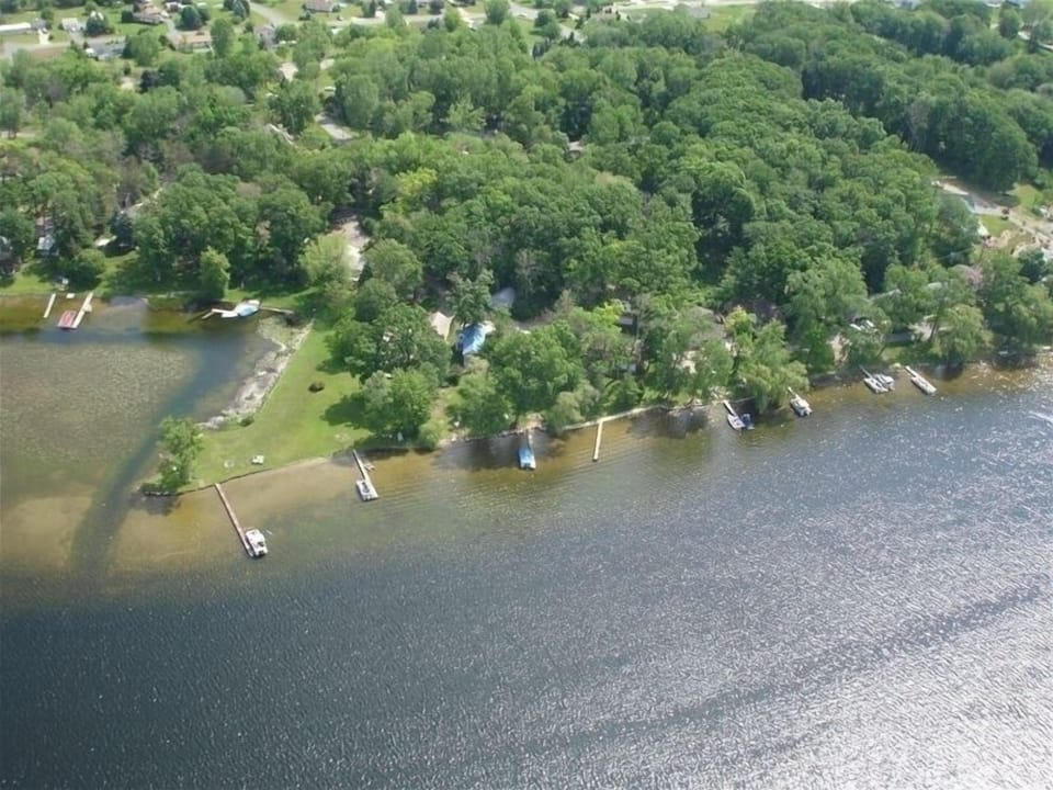 Aerial view of house location (blue roof)