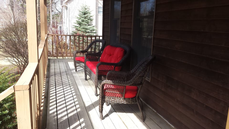 Enjoy your morning coffee on our comfy porch furniture.