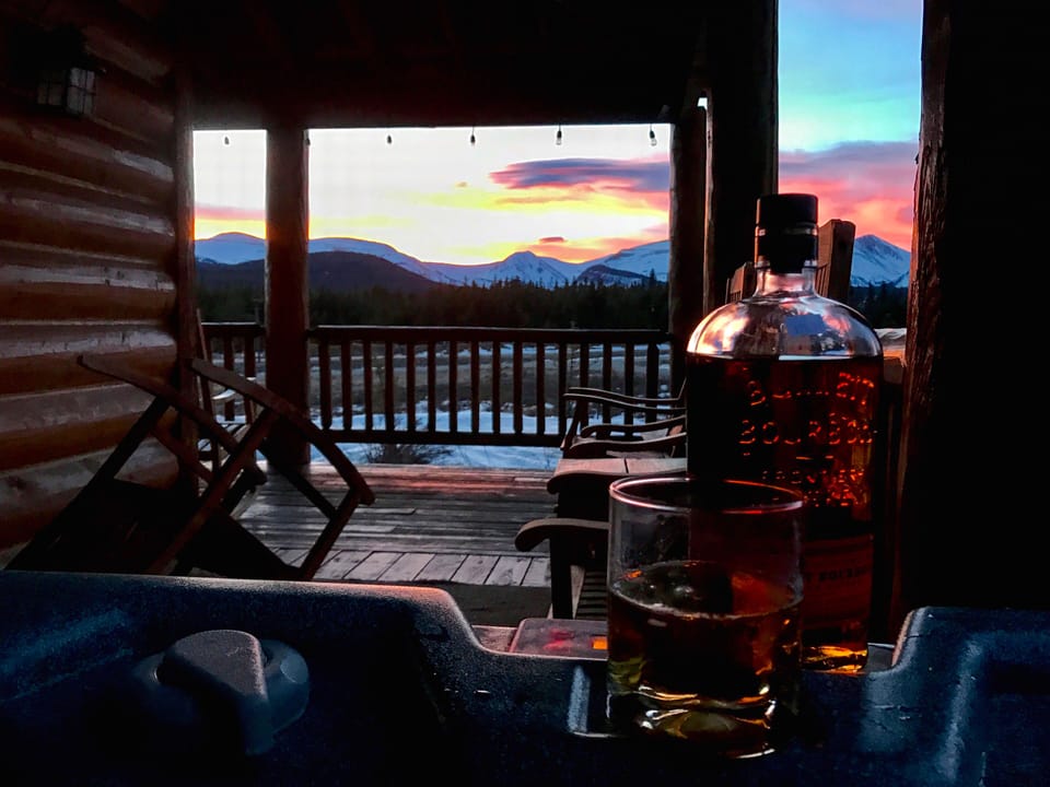 Hot tub at sunset