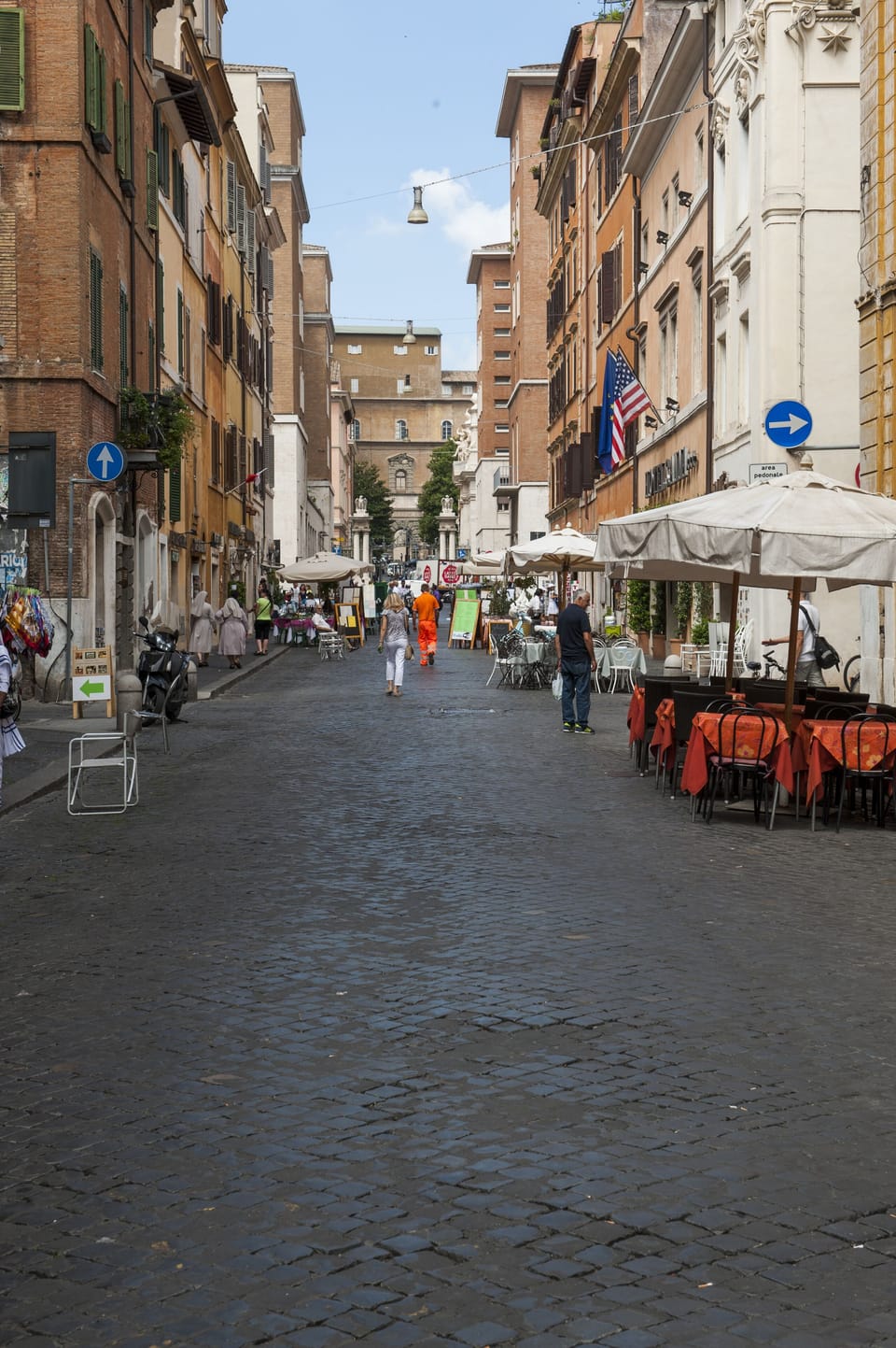 Borgo Pio,  In the background Porta s.Anna the entrance door to Vatican State