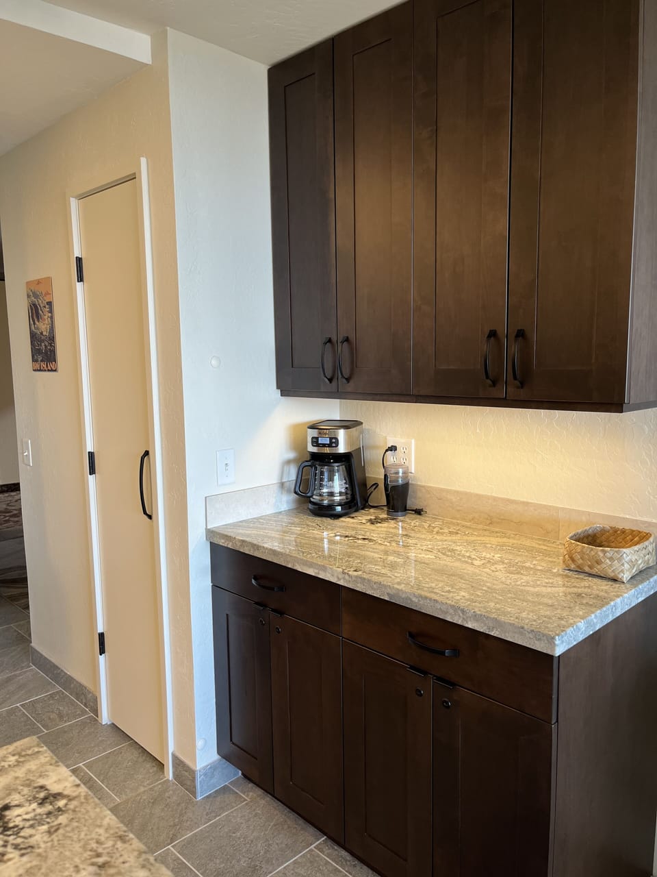 Coffee bar and pantry.