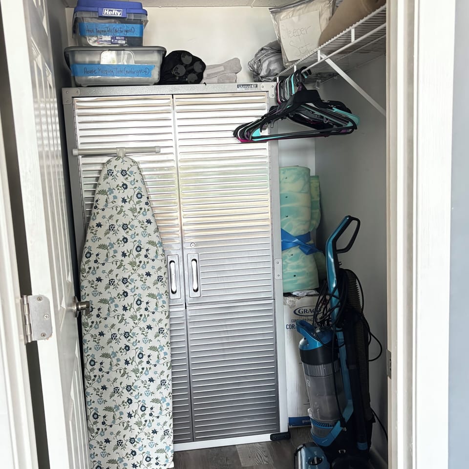Walk in closet in master bedroom