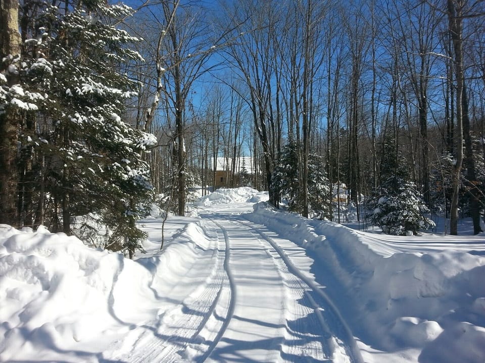 Our driveway off Spring Camp Rd. which is also county Snowmobile/ATV trail #13!!
