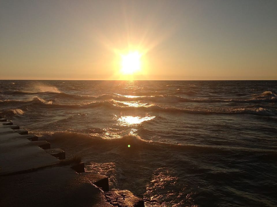 Glorious Lake Michigan sunsets viewable from rear patio