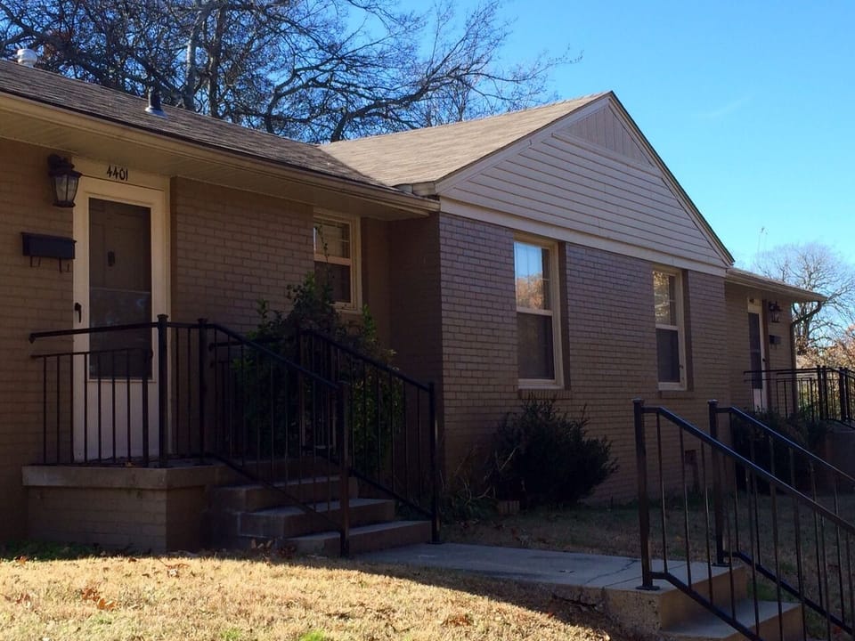 Welcoming entrance to our stylish, centrally located duplex vacation rental.