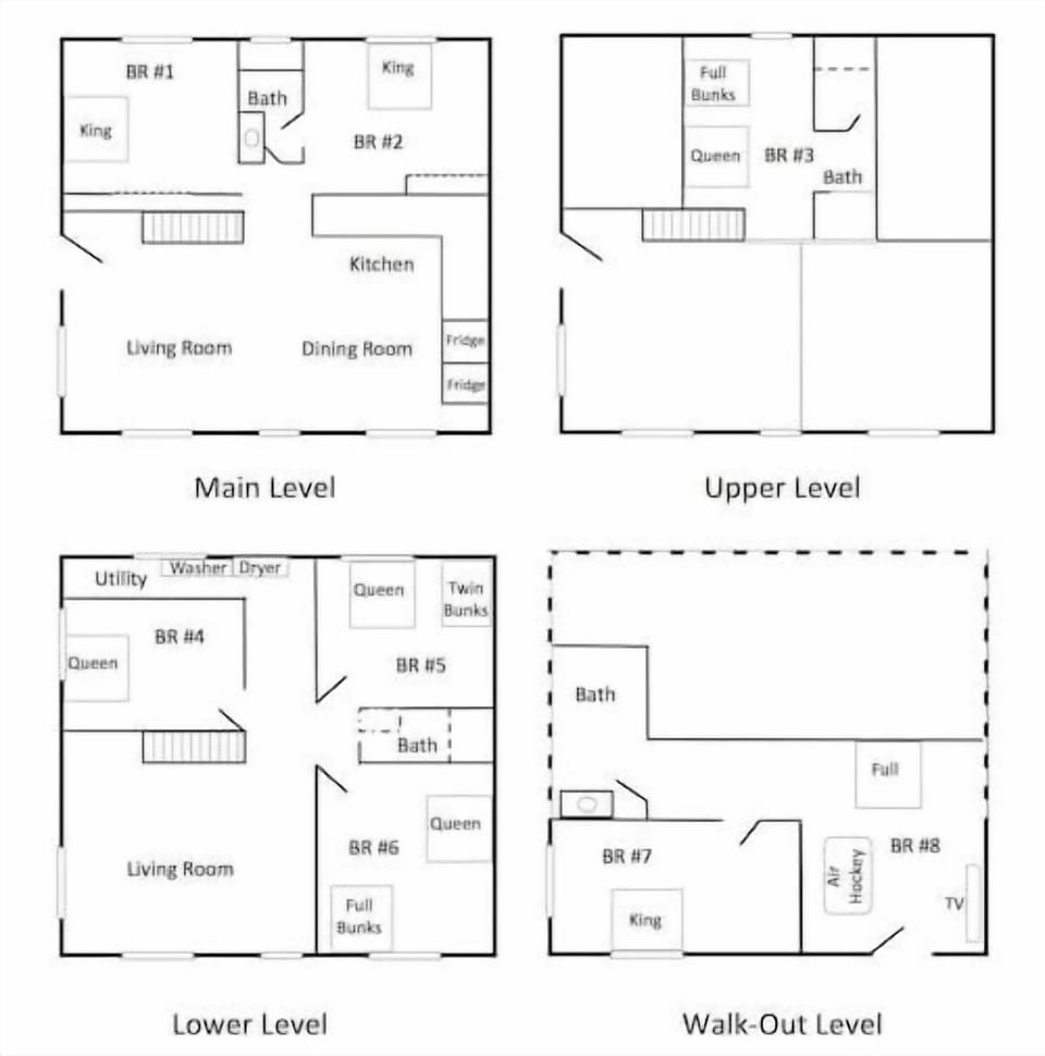 From driveway only 1 step to Main Level. WalkOut Level entry is via hot tub deck