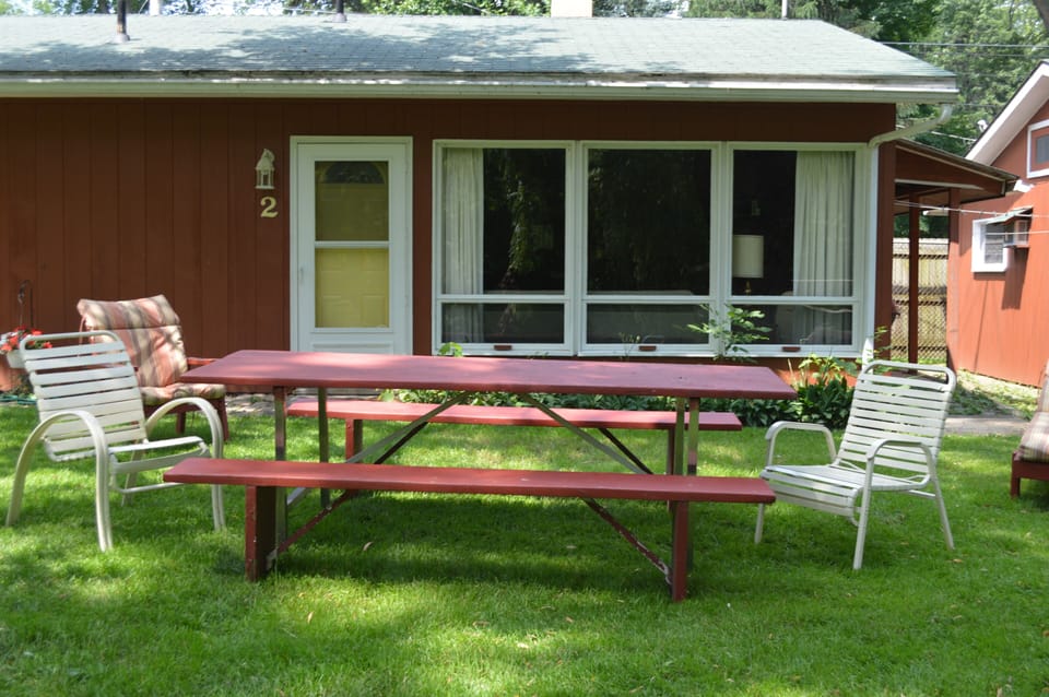 Cottage #2, a 1 bedroom cottage that can sleep up to 4.  Queen, couch, and cot