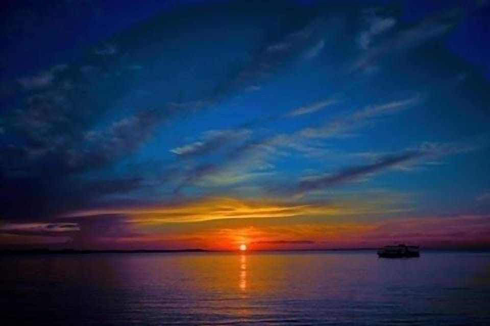 Enjoy this stunning sunset view at the Rockspray Villa 
