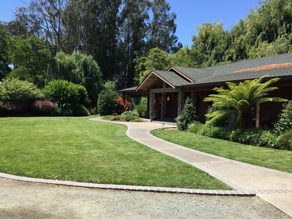 Main house front lawn area and walkway