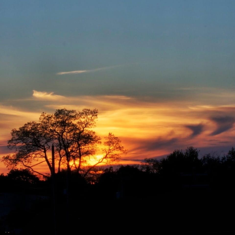 Sunset over downtown Fish Creek