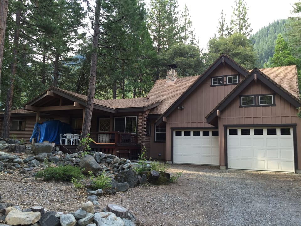 Log cabin on the Yuba River in the Tahoe National Forest