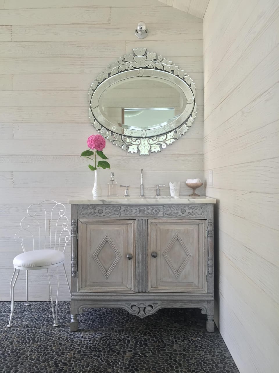 View looking in bathroom