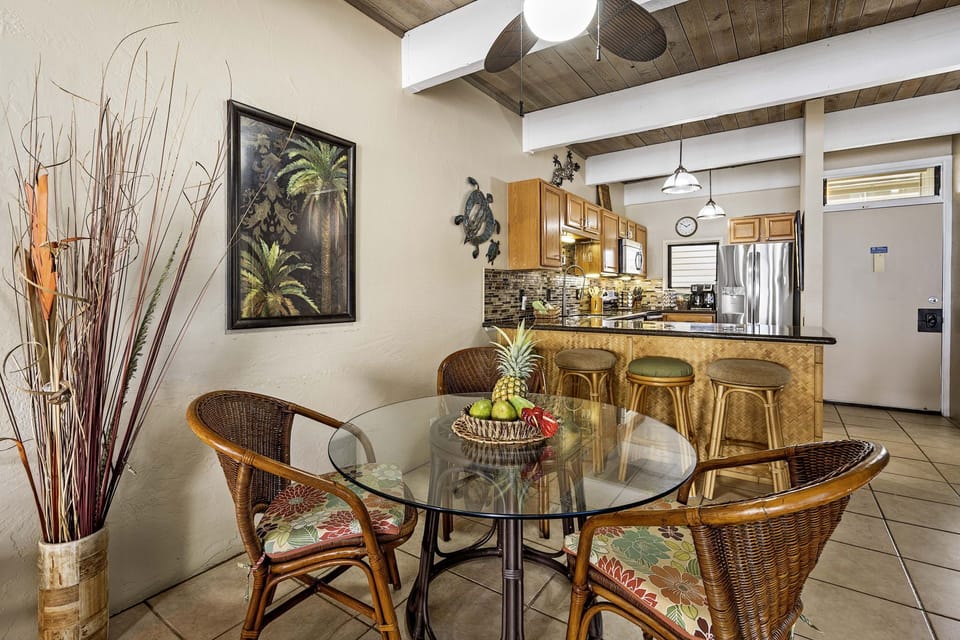 Dining area into Kitchen