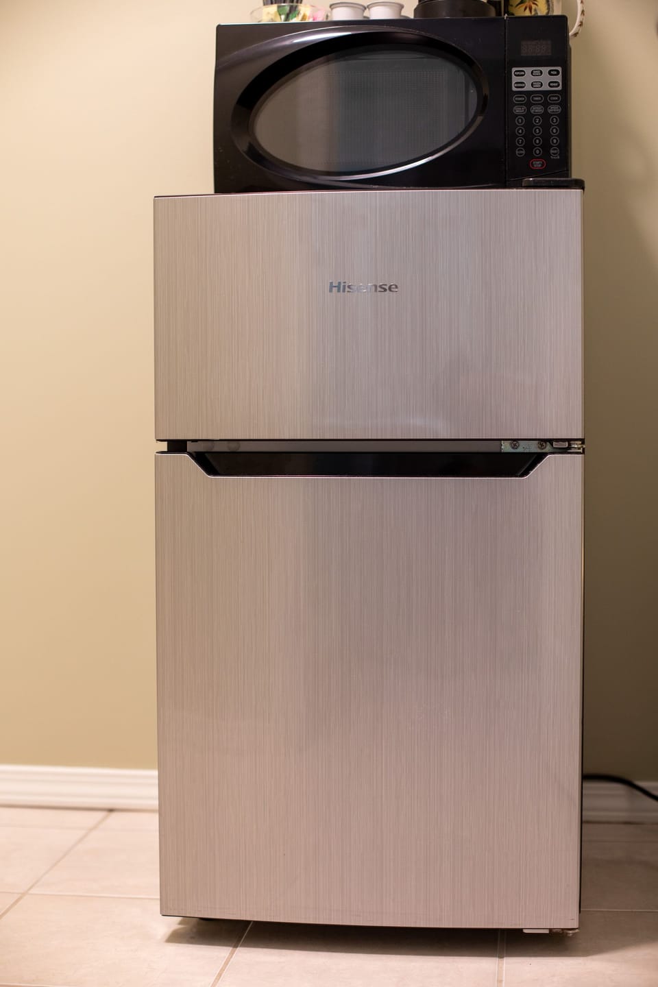 Mini fridge and microwave 