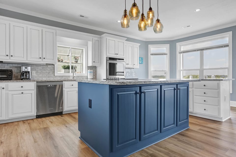 Huge gourmet kitchen.