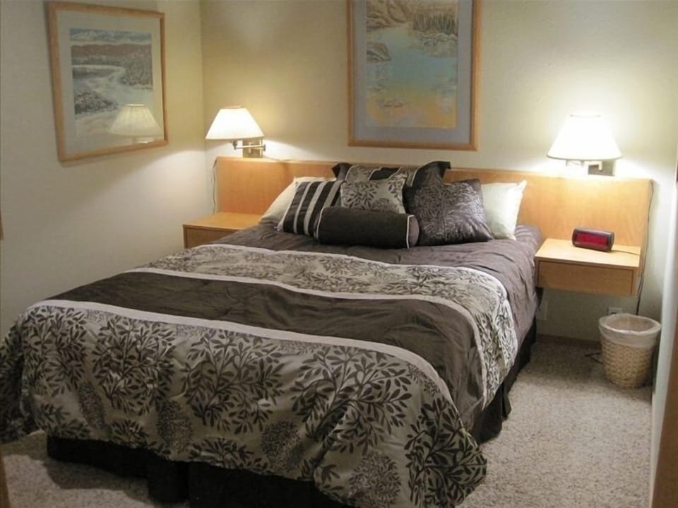 Bedroom with closet, TV and drawers
