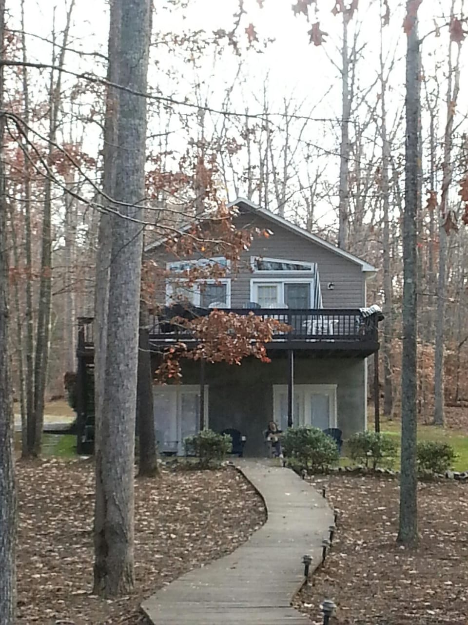 Front of the house in fall.