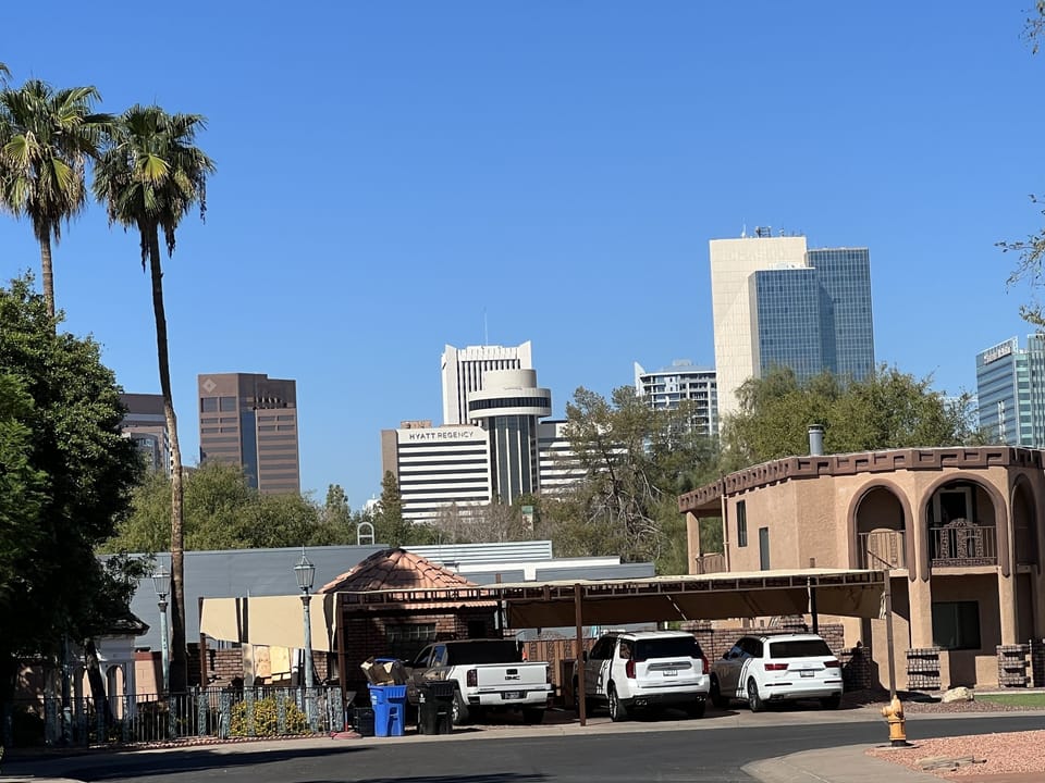 The view to downtown Phoenix