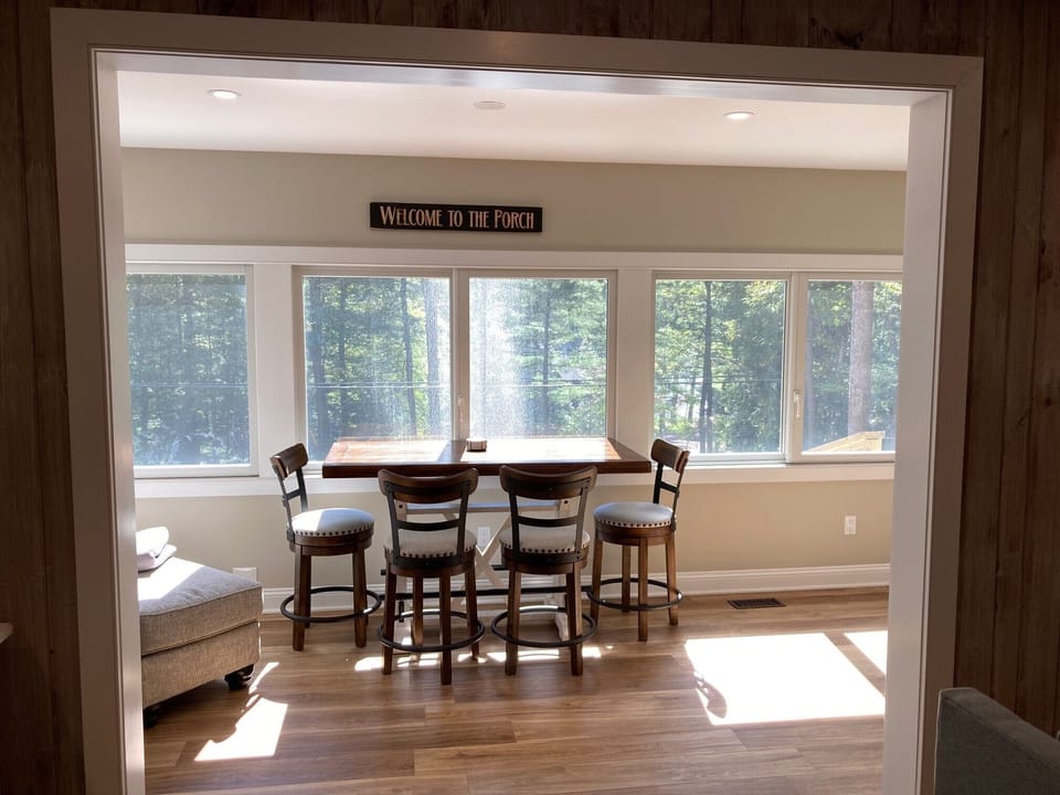 Front porch-all season with view of Lake Harmony