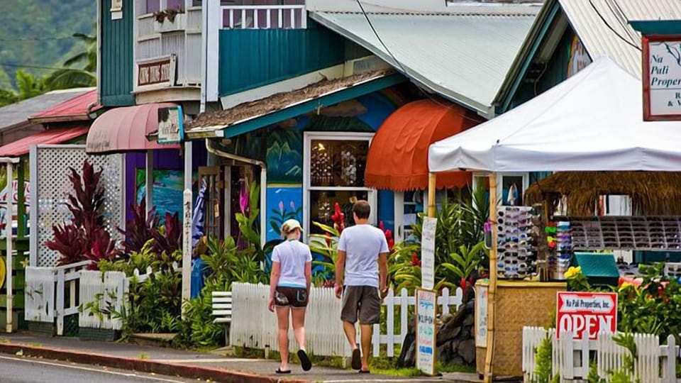 Quaint Hanalei town with its various shops & eateries; just a 5 minute stroll