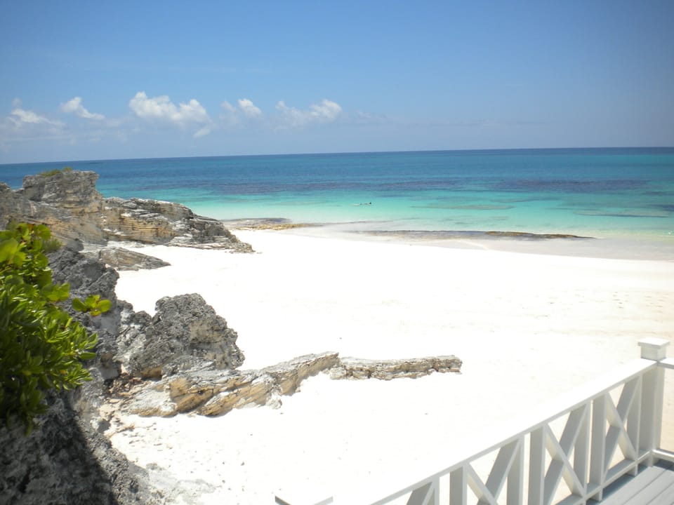 Guana Cay beach a day trip by ferry with restaurants and beach bars