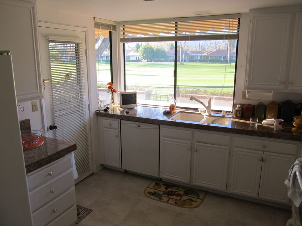 Kitchen overlooking golf course.