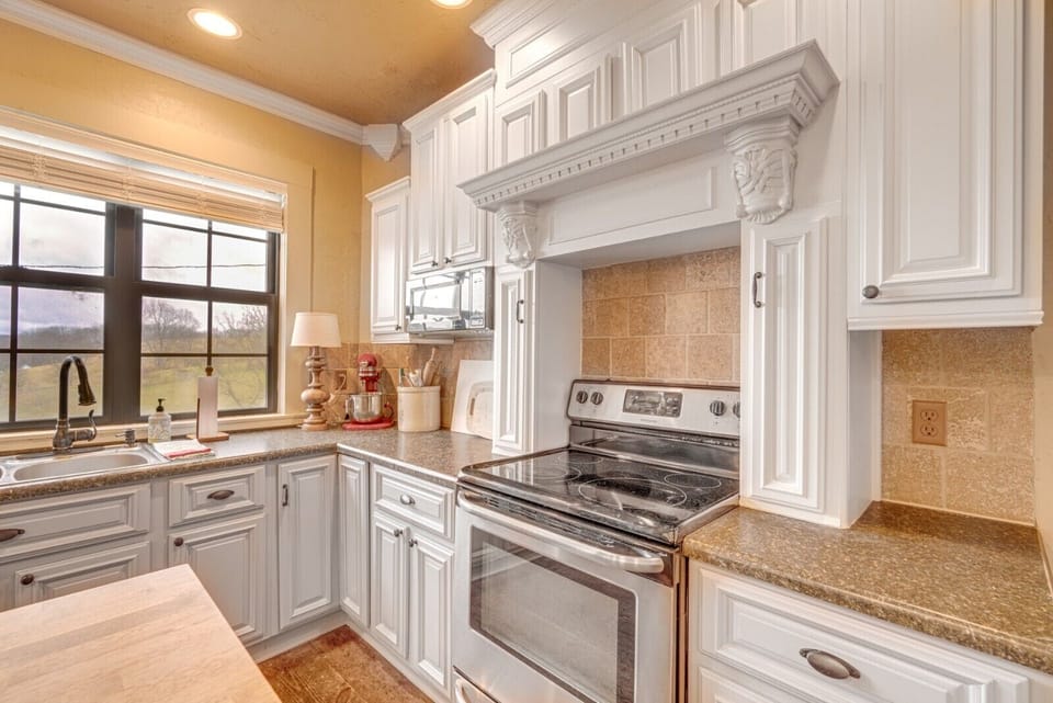 Cabinets were freshly painted in 2023.
