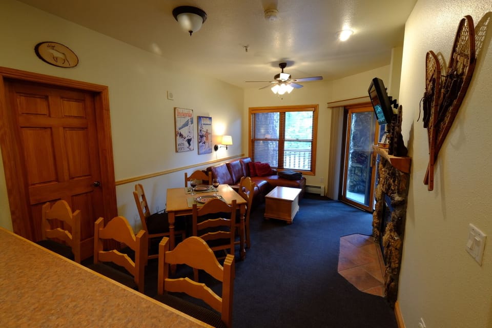 Living Room with Fireplace and Queen Sleeper