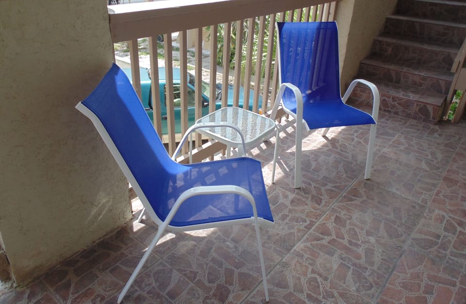 Morning coffee on the balcony along with the sea breeze.