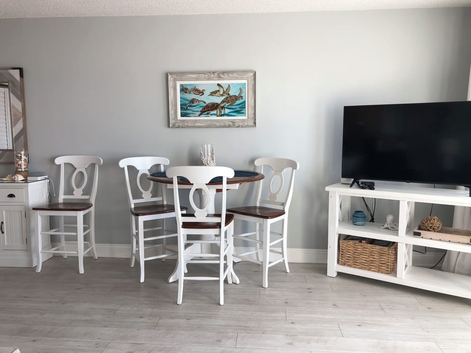 Dining table and smart TV
