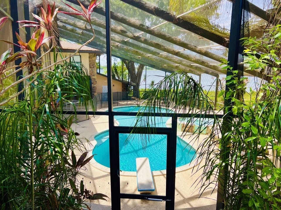 Swimming pool overlooking the lake