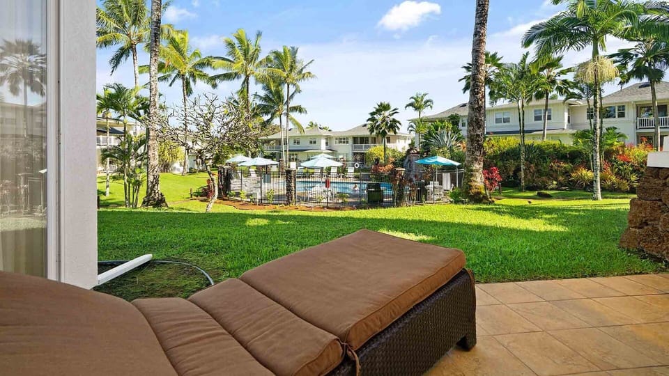 View of pool/BBQ area and grounds