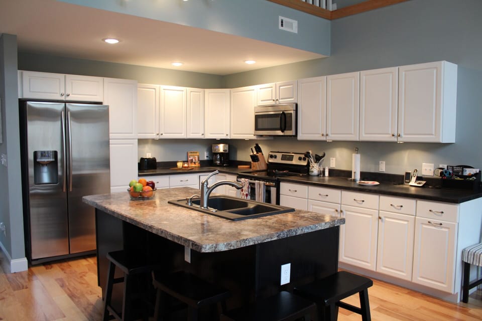 Kitchen outfitted for 18 people.